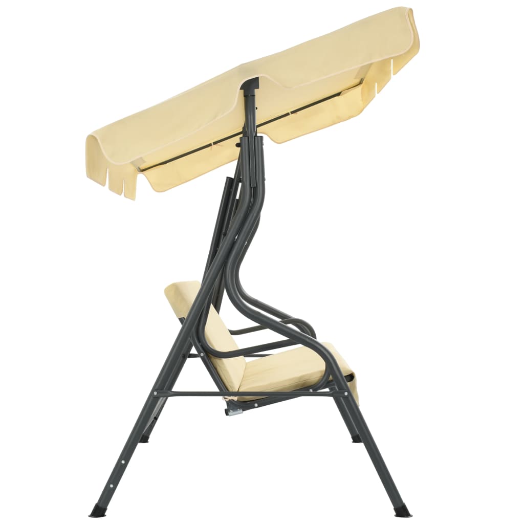 vidaXL Hollywoodschaukel Cremeweiß 170×110×153 cm