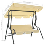 vidaXL Hollywoodschaukel Cremeweiß 170×110×153 cm