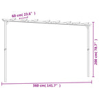 vidaXL Garten-Pergola Kiefernholz Imprägniert 360x200x60 cm
