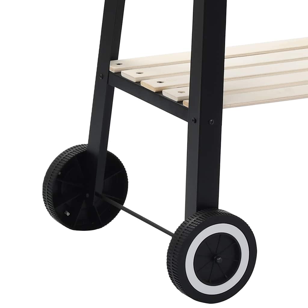 vidaXL Holzkohlegrill Standgrill mit Rädern