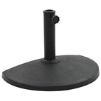 vidaXL Sonnenschirmfuß Halbrund 9 kg Schwarz Polyharz