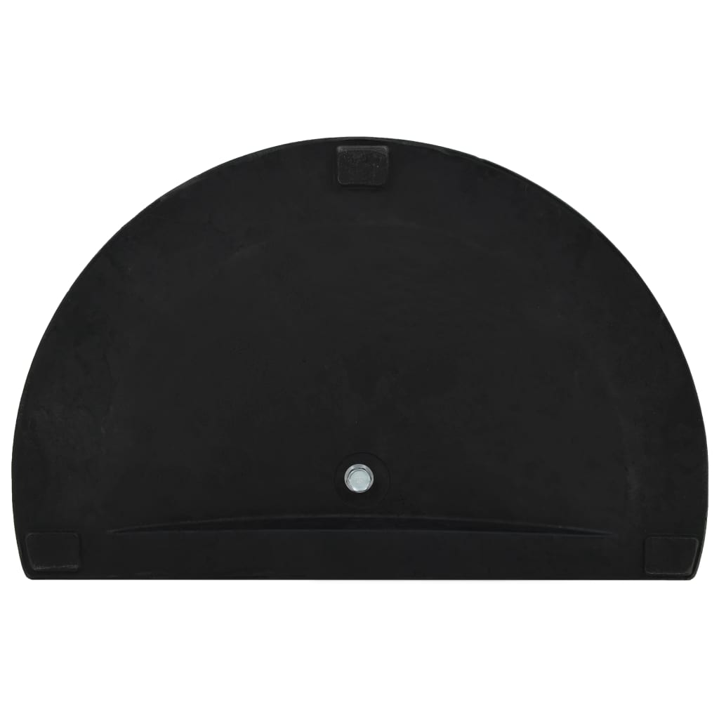 vidaXL Sonnenschirmfuß Halbrund 9 kg Schwarz Polyharz