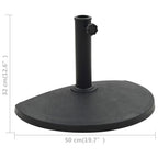 vidaXL Sonnenschirmfuß Halbrund 9 kg Schwarz Polyharz