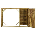 vidaXL Geräteschuppen mit Unterstand Kiefernholz 253×80×170 cm