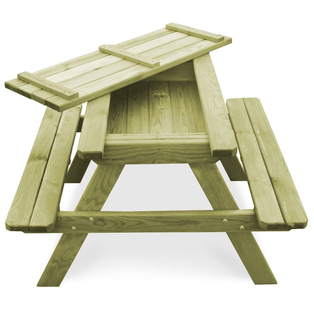 vidaXL Kinder-Picknicktisch 90x90x58 cm Imprägniertes Kiefernholz