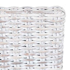 vidaXL Esszimmerstühle 4 Stk. Weiß Kubu Rattan und Mangoholz