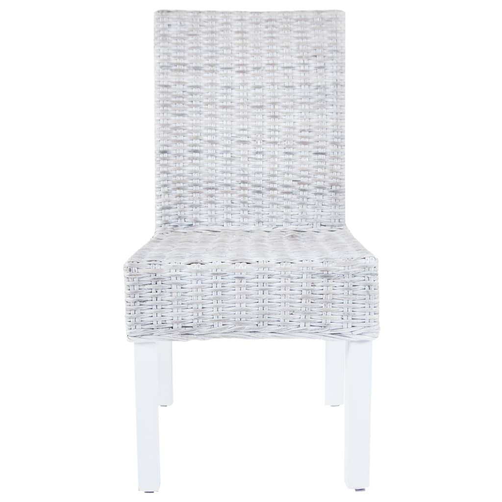 vidaXL Esszimmerstühle 6 Stk. Hellbraun Kubu Rattan und Mangoholz