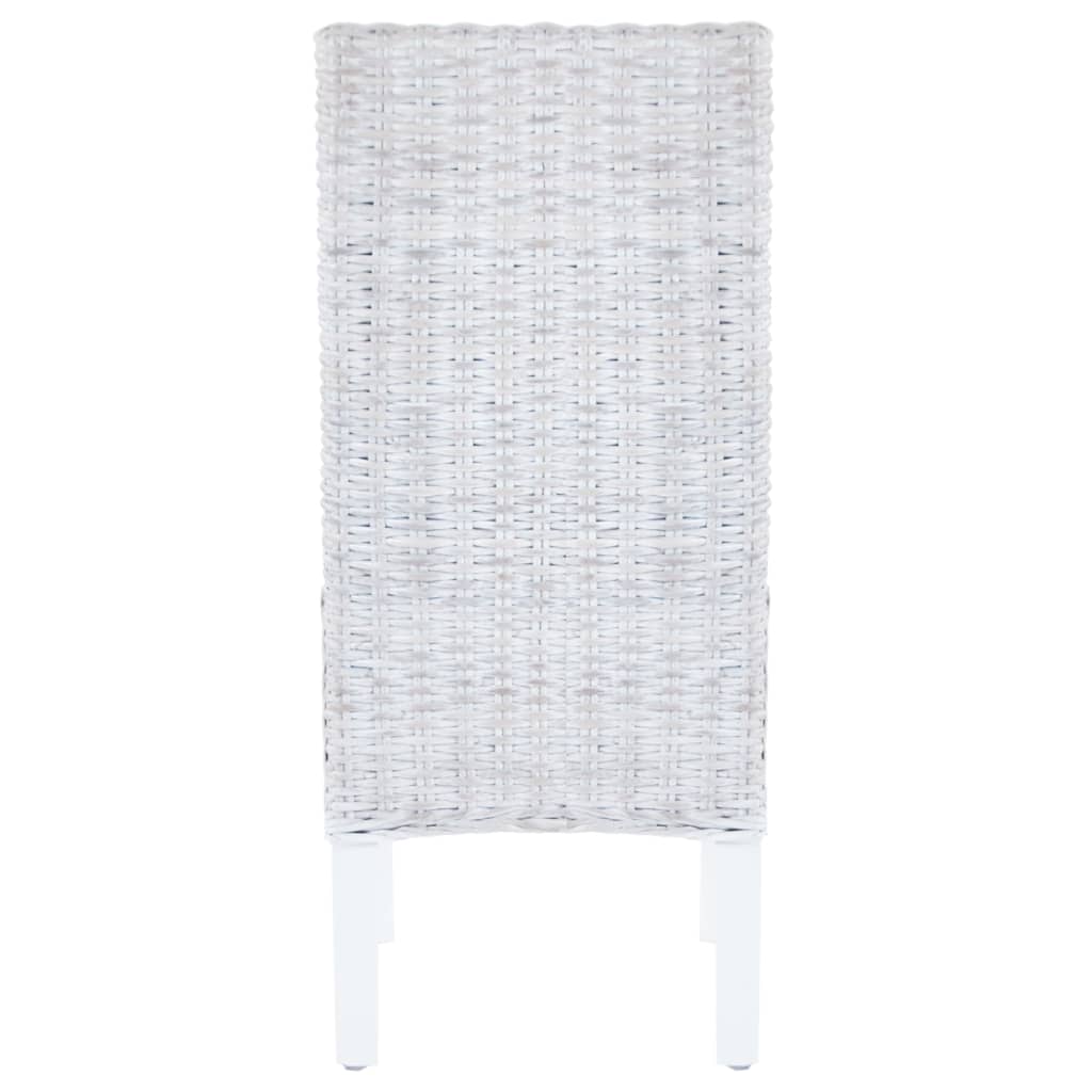 vidaXL Esszimmerstühle 6 Stk. Hellbraun Kubu Rattan und Mangoholz