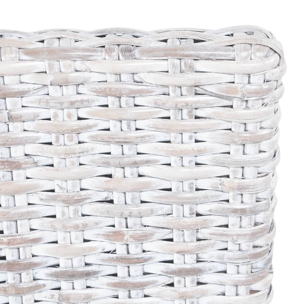 vidaXL Esszimmerstühle 6 Stk. Hellbraun Kubu Rattan und Mangoholz