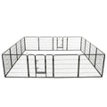 vidaXL Hunde-Laufstall 16 Panels Stahl 80x80 cm Schwarz