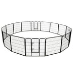 vidaXL Hunde-Laufstall 16 Panels Stahl 80x80 cm Schwarz