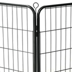 vidaXL Hunde-Laufstall 16 Panels Stahl 80x80 cm Schwarz