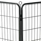 vidaXL Hunde-Laufstall 16 Paneele Stahl 60x80 cm Schwarz