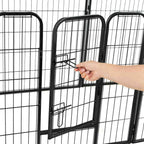 vidaXL Hunde-Laufstall 16 Paneele Stahl 60x80 cm Schwarz