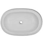 vidaXL Bad-Waschbecken mit Mischbatterie Keramik Oval Weiß