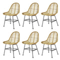 vidaXL Esszimmerstühle 6 Stk. Rattan Natur