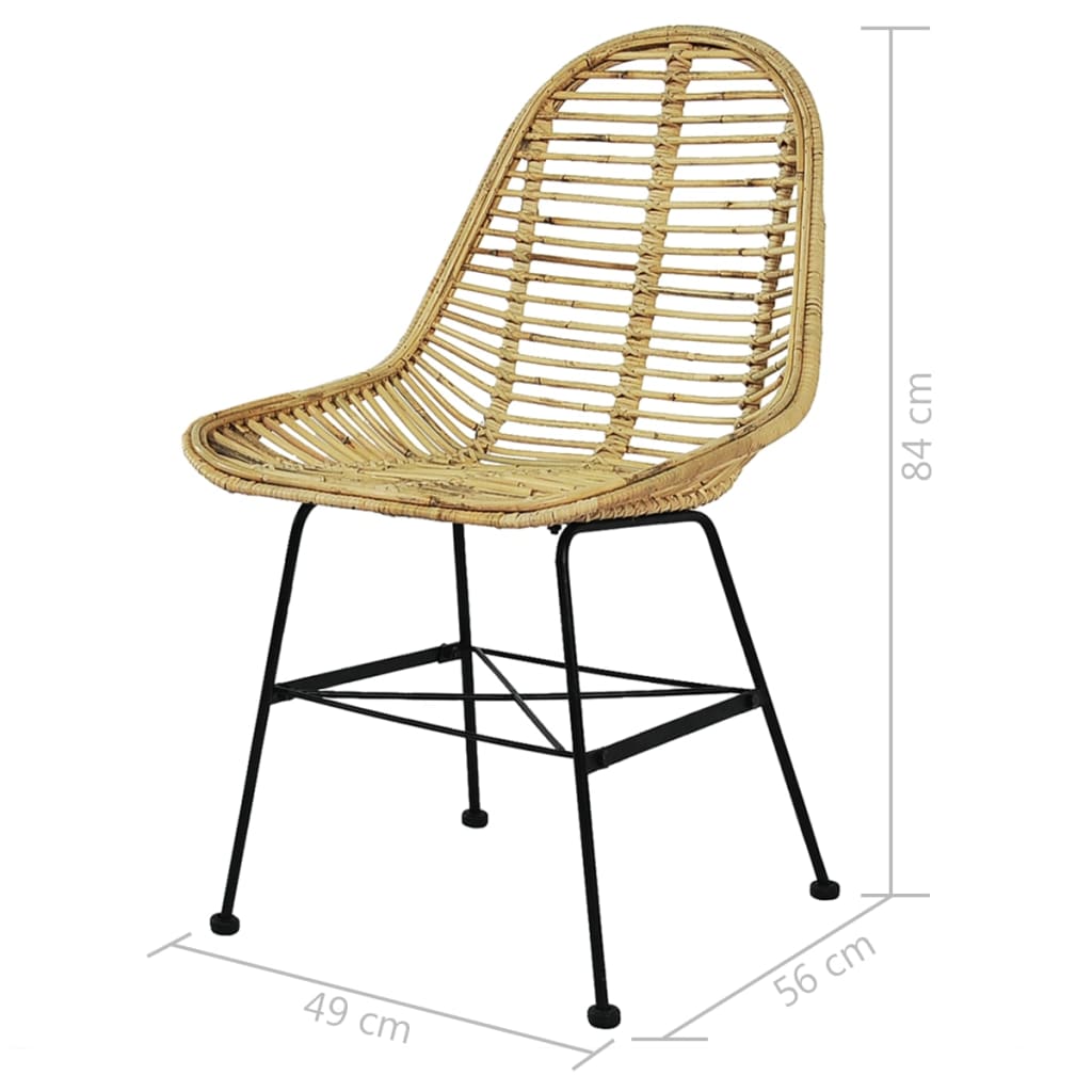 vidaXL Esszimmerstühle 6 Stk. Rattan Natur