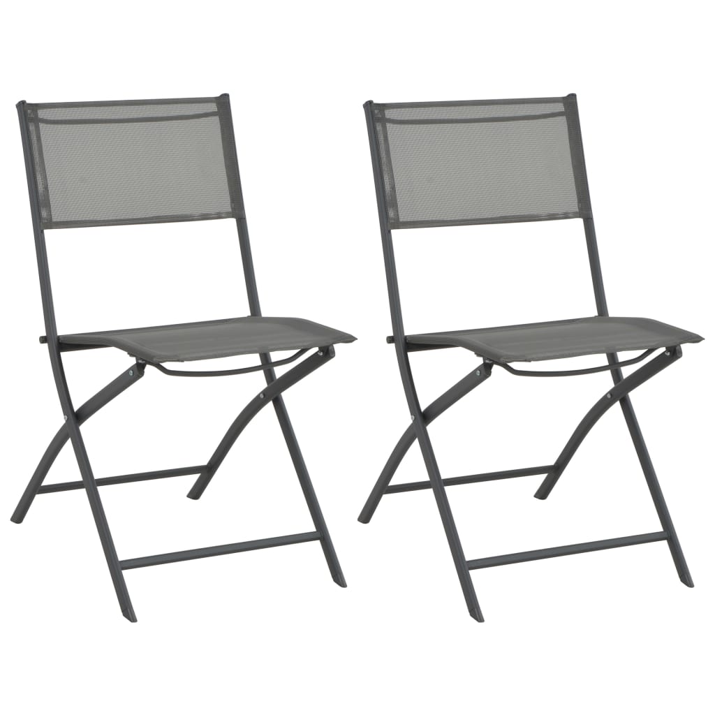 vidaXL Klappbare Gartenstühle 2 Stk. Stahl und Textilene
