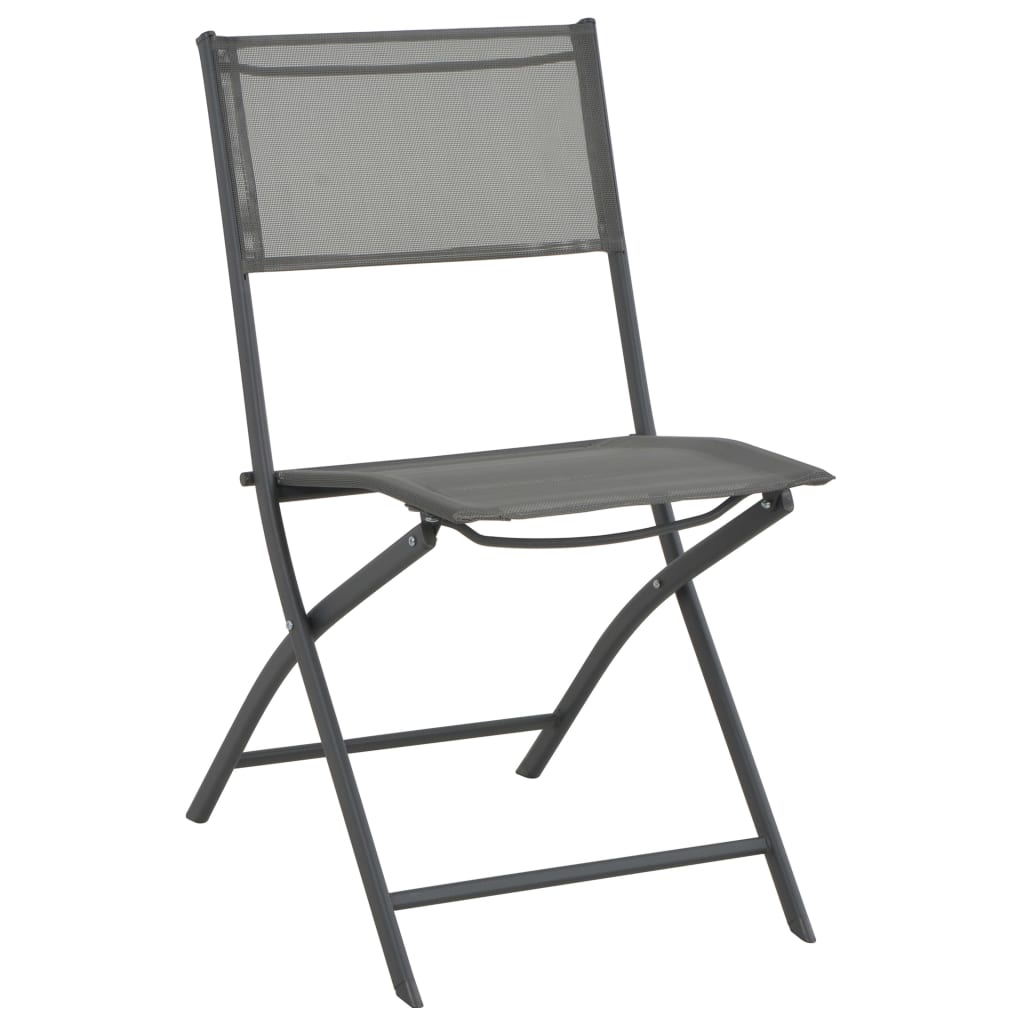 vidaXL Klappbare Gartenstühle 2 Stk. Stahl und Textilene