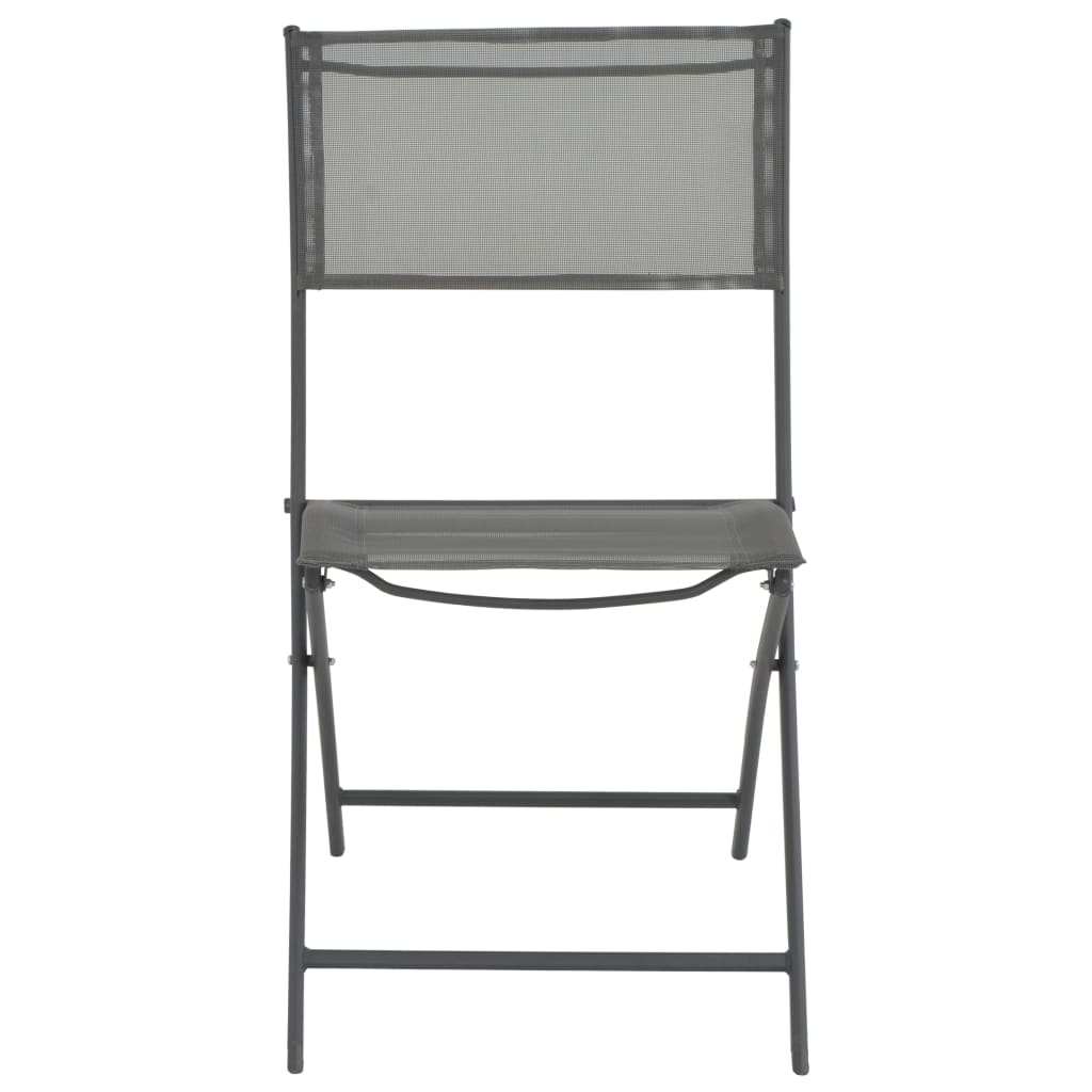 vidaXL Klappbare Gartenstühle 2 Stk. Stahl und Textilene