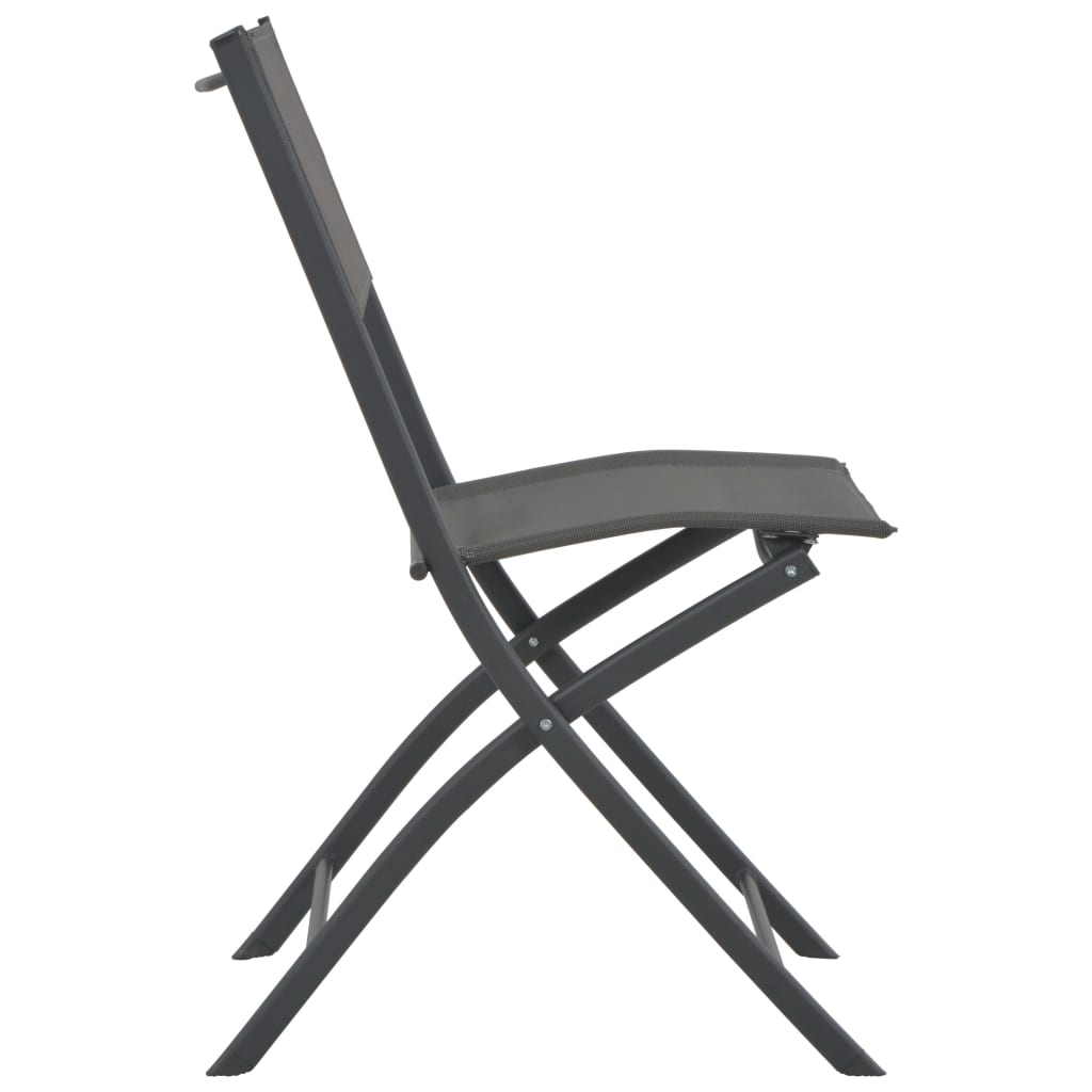 vidaXL Klappbare Gartenstühle 2 Stk. Stahl und Textilene
