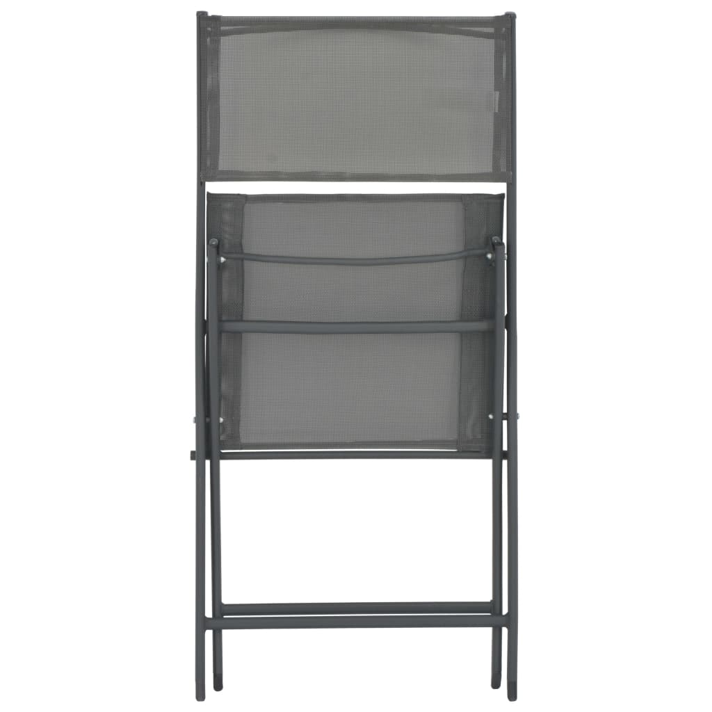 vidaXL Klappbare Gartenstühle 2 Stk. Stahl und Textilene