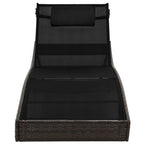 vidaXL Sonnenliege mit Kissen Poly Rattan Braun