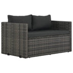 vidaXL 3-tlg. Garten-Essgruppe mit Kissen Poly Rattan Grau