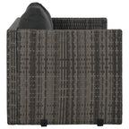 vidaXL 3-tlg. Garten-Essgruppe mit Kissen Poly Rattan Grau