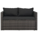 vidaXL 3-tlg. Garten-Essgruppe mit Kissen Poly Rattan Grau