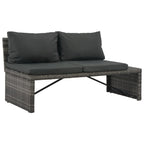 vidaXL 3-tlg. Garten-Lounge-Set mit Polstern Poly Rattan Grau