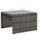vidaXL 3-tlg. Garten-Lounge-Set mit Polstern Poly Rattan Grau