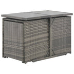 vidaXL 7-tlg. Garten-Essgruppe mit Kissen Poly Rattan Grau