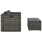 vidaXL 6-tlg. Garten-Lounge-Set mit Polstern Poly Rattan Grau
