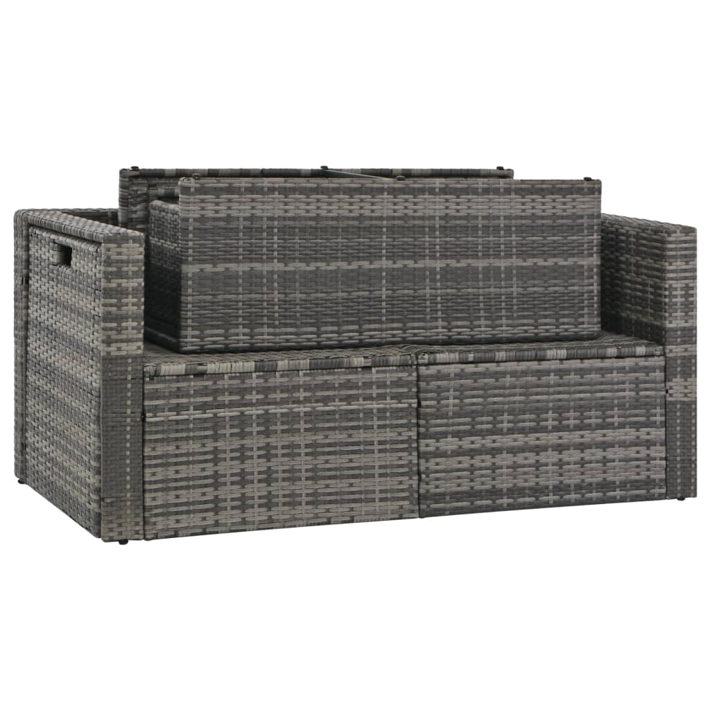 vidaXL 6-tlg. Garten-Lounge-Set mit Polstern Poly Rattan Grau