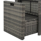 vidaXL 6-tlg. Garten-Lounge-Set mit Polstern Poly Rattan Grau