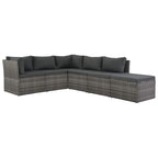 vidaXL 4-tlg. Garten-Lounge-Set mit Polstern Poly Rattan Grau