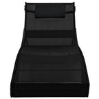 vidaXL Sonnenliegen 2 Stk. mit Tisch Poly Rattan und Textilene Schwarz
