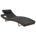 vidaXL Sonnenliege Poly Rattan und Textilene Braun