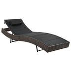vidaXL Sonnenliege Poly Rattan und Textilene Braun