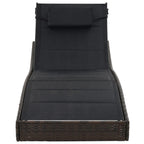 vidaXL Sonnenliege Poly Rattan und Textilene Braun