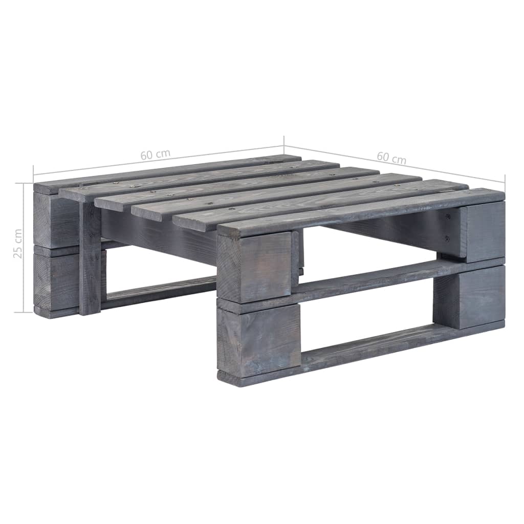vidaXL Outdoor-Ottomane Paletten Holz Grau