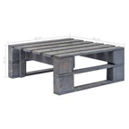 vidaXL Outdoor-Ottomane Paletten Holz Grau