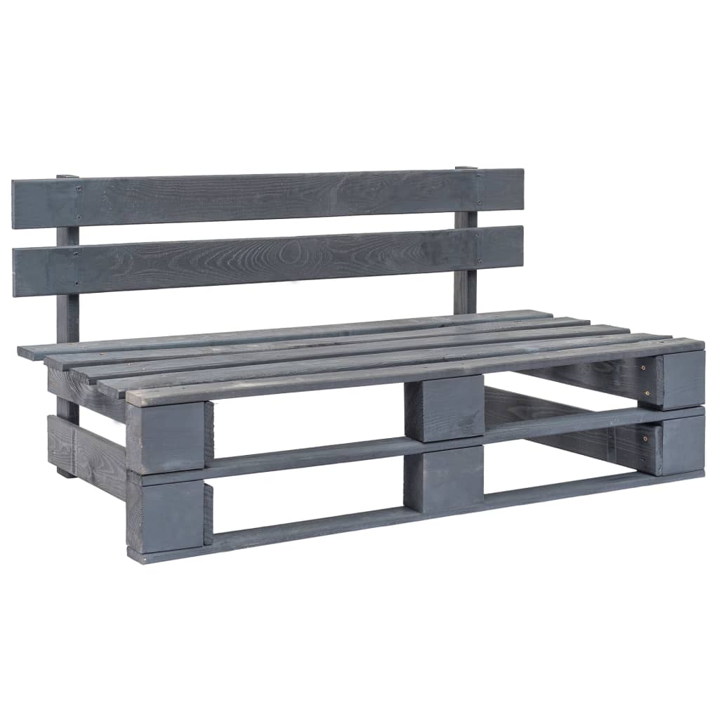 vidaXL Outdoor-Bank Paletten Holz Grau