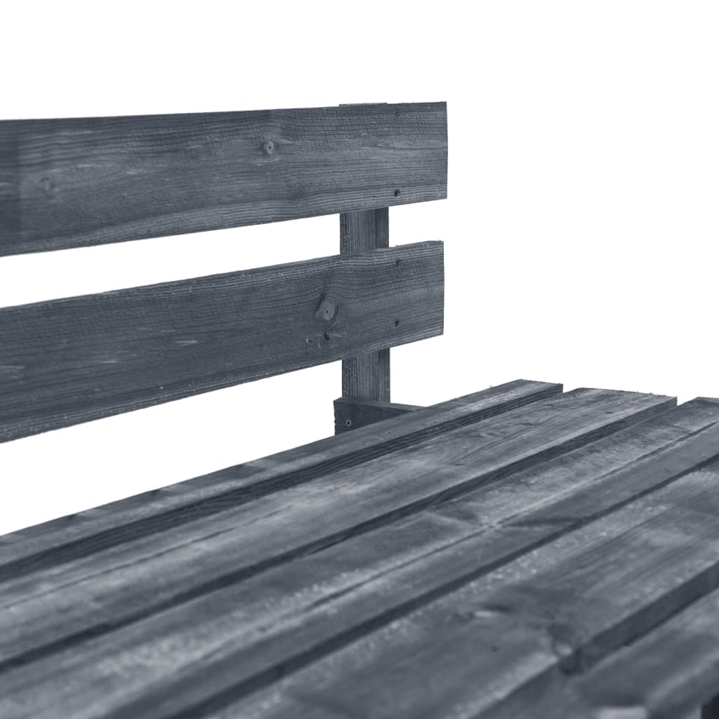 vidaXL Outdoor-Bank Paletten Holz Grau