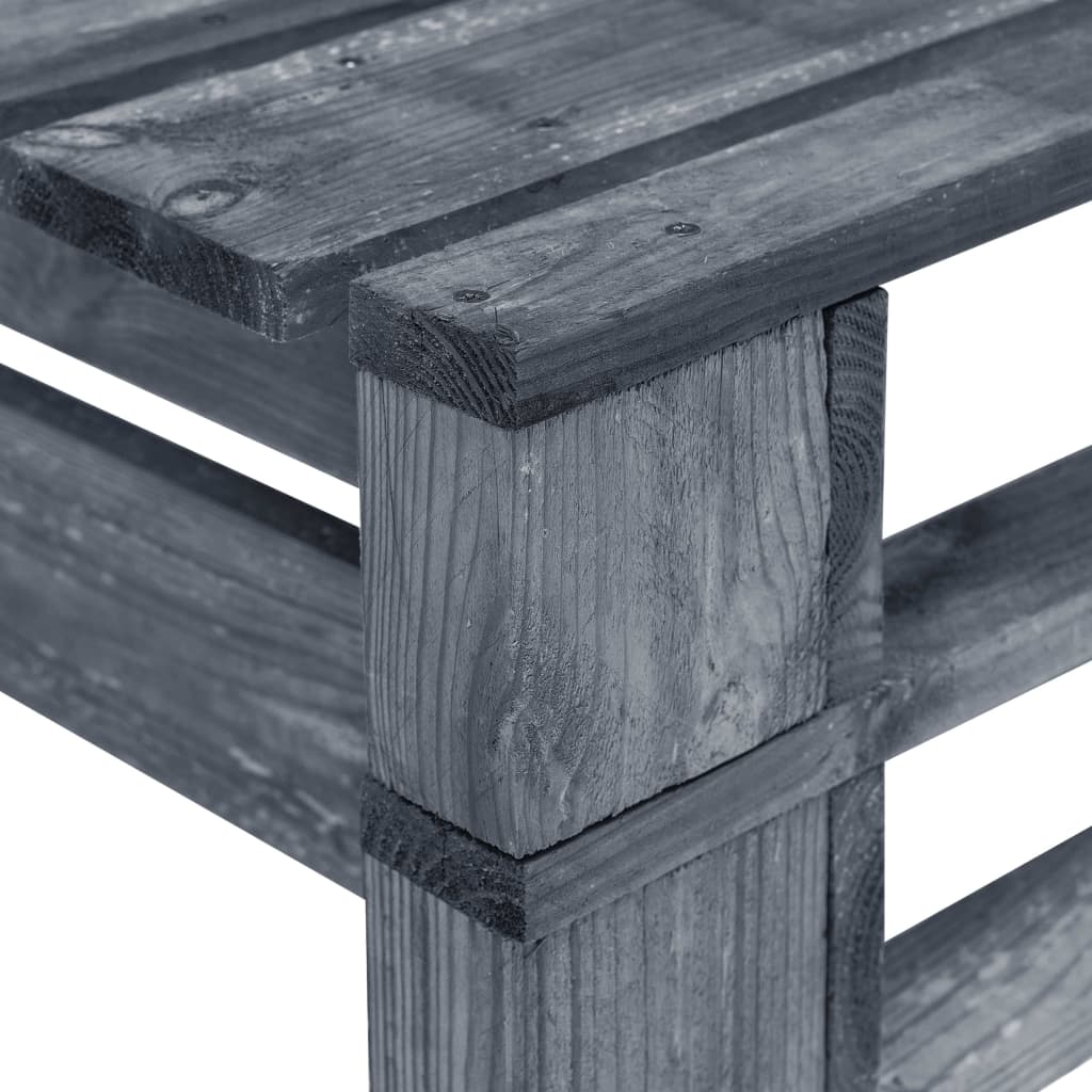 vidaXL Outdoor-Bank Paletten Holz Grau