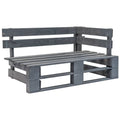 vidaXL Outdoor-Eckbank Paletten Holz Grau