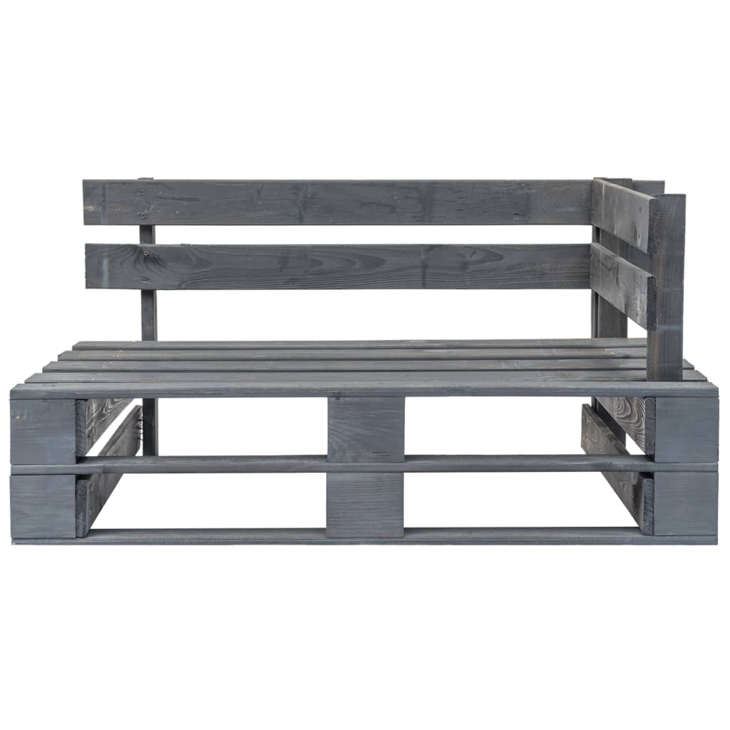 vidaXL Outdoor-Eckbank Paletten Holz Grau