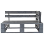 vidaXL Outdoor-Eckbank Paletten Holz Grau
