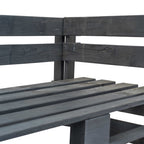 vidaXL Outdoor-Eckbank Paletten Holz Grau